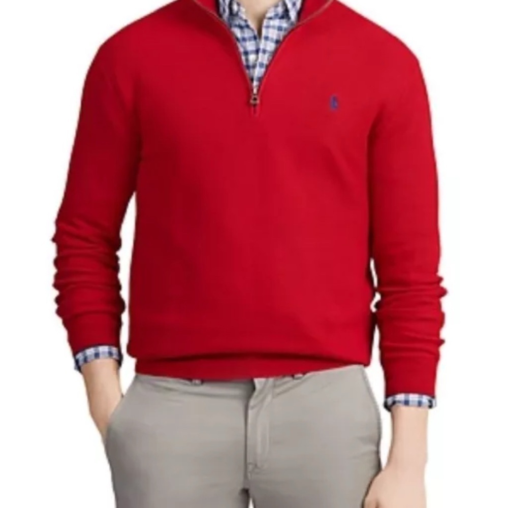 Polo Ralph Lauren Men's Red Sweater. Pimacotton
